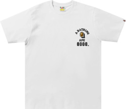 Bape White Emblem Logo T Shirt