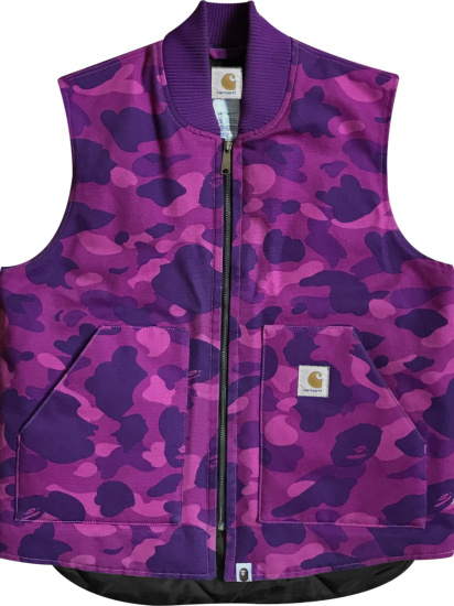 Bape X Carhartt Purple Camo Vest
