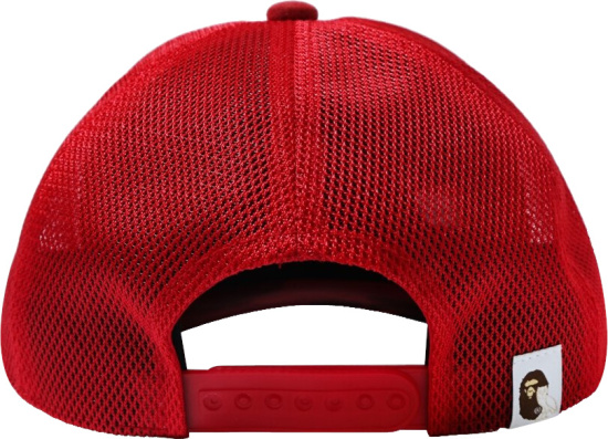 Bape X Ovo Red Camo Trucker Hat
