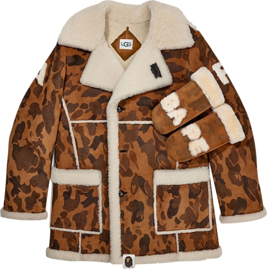 BAPE x UGG Brown Camo & Shearling Coat | Incorporated Style