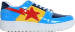 Bapesta Patent Red Yellow And Blue Sneakers
