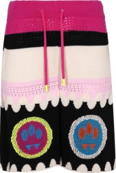 Barrow Multicolor Crochet Logo Knit Shorts