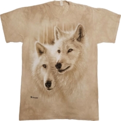 Beige Wolf Print T Shirt