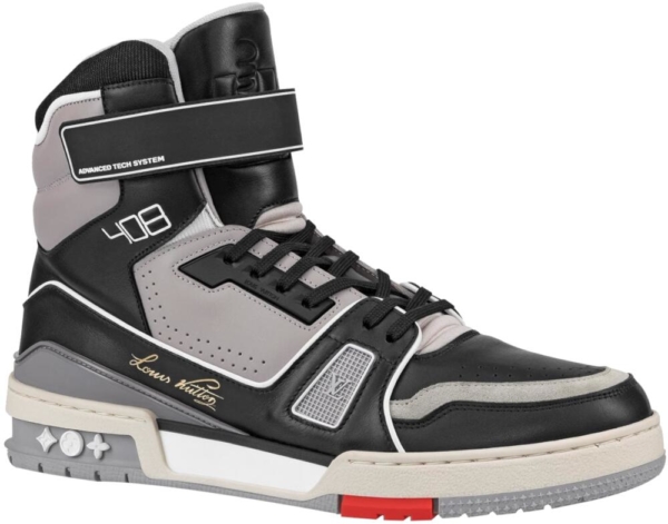 Black And Grey Louis Vuitton High Top Trainer Sneaker Boot