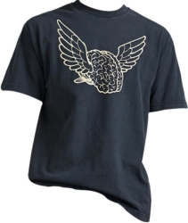 Black Brain Flying Print T Shirt