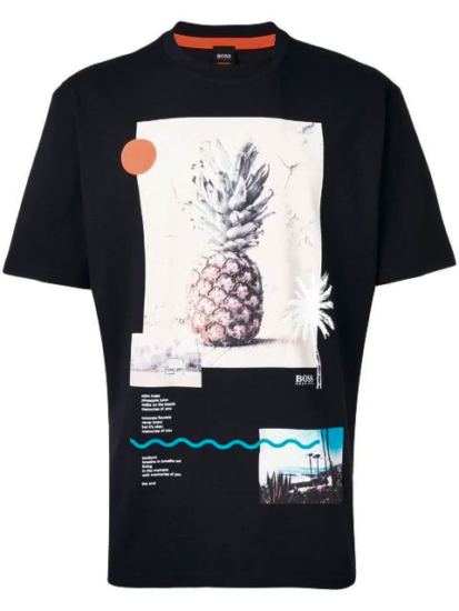 Hugo Boss Pineapple Print Black T-Shirt 