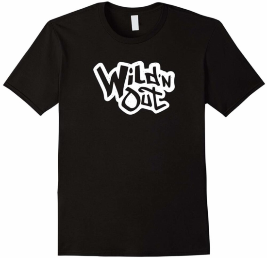 Black Wild N Out Logo Print T Shrit