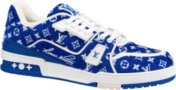 Blue Velvet Monogram 'LV Trainer' Sneakers