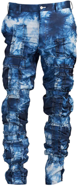 Blue And White Ruffled Pants Worn By Rich The Kid