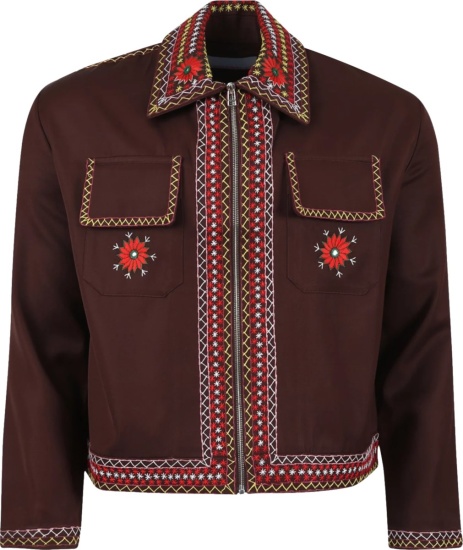 Blue Marble Brown Embroidered Jimmy Jacket