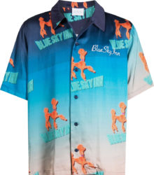 Blue Sky Inn Blue Poodle Print Shirt