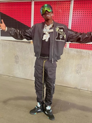 Bobby Shmurda Wearing Amiri Paint Drip Sweats with Jordan x Union Sneakers
