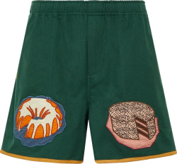 Bode Green Desserts Patch Shorts