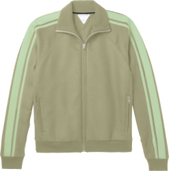 Khaki & Light Green-Stripe Track Jacket