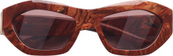 Wood Brown Hexagonal Sunglasses (BV1221S)