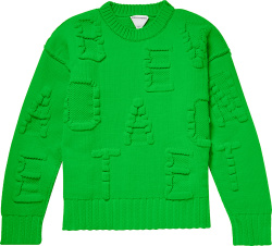 Bottega Veneta Green Logo Embossed Sweater