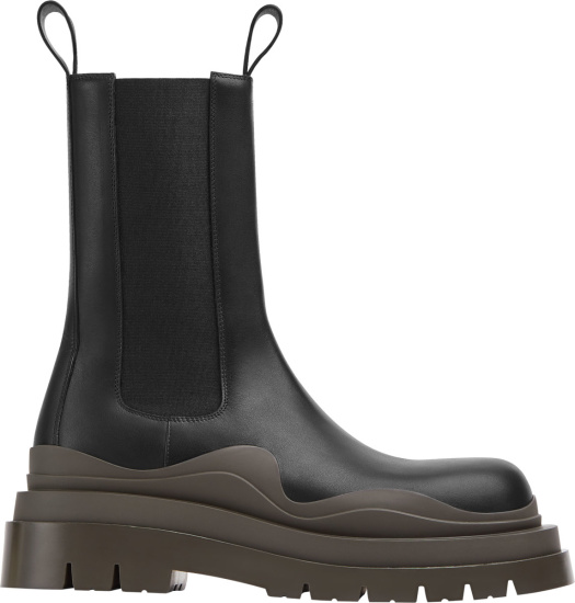 Bottega Veneta Black & Olive Brown-Sole Tall 'Tire' Boots | INC STYLE