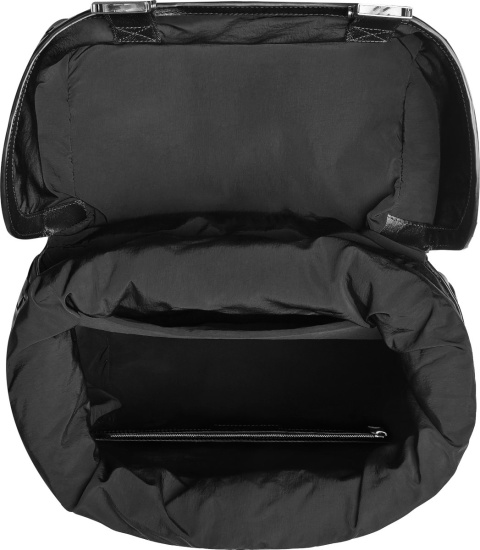 Bottega Veneta Black Leather Flap Backpack