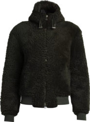 Bottega Veneta Black Shearling Hooded Jacket