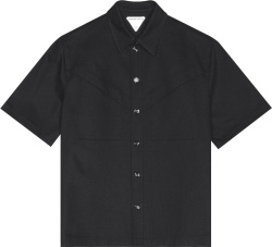 Bottega Veneta Black V Paneled Cotton Shirt