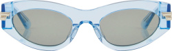 Bottega Veneta Blue Clear Cat Eye Sunglasses