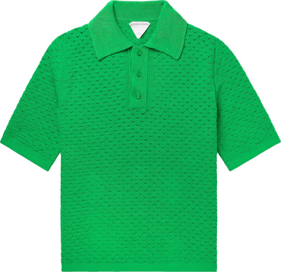 Bottega Veneta Green Triangle Crochet Polo | INC STYLE