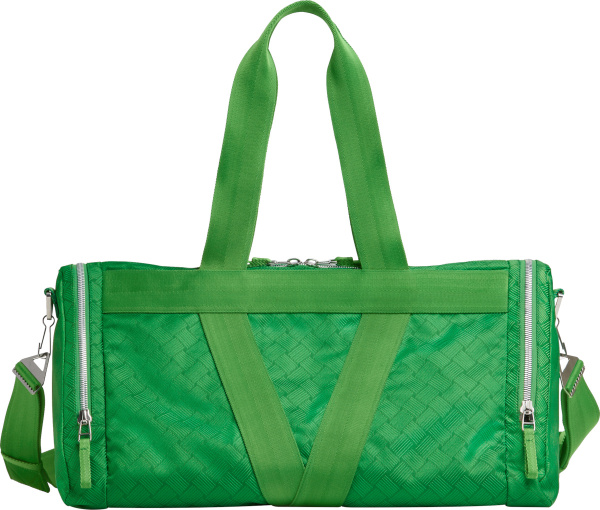 Bottega Veneta Green Weave Print Duffle Bag
