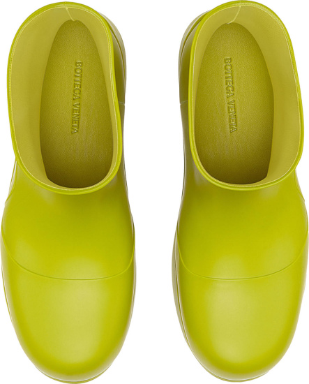 Bottega Veneta Lime Green Rubber Ankle Boots