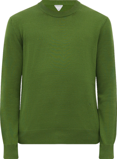Bottega Veneta Olive Green Bv Logo Sweater