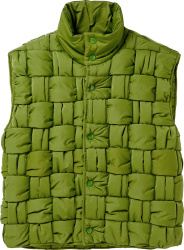 Olive Green Intreccio Padded Vest