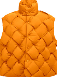 Bottega Veneta Orange Intrecciato Puffer Vest