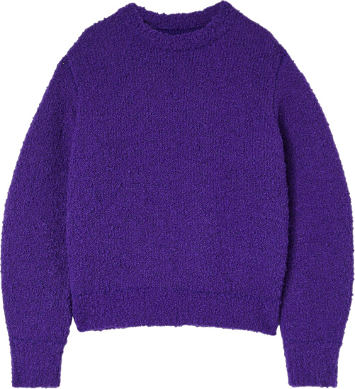 Bottega Veneta Purple Oversized Textured Knit Sweater