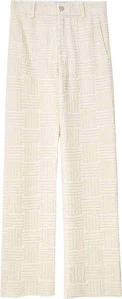 Bottega Veneta White Interaccio Woven Fleece Pants