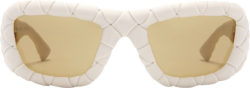 Bottega Veneta White Woven Frame Sunglasses