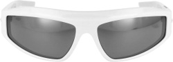 Bottega Veneta White Wrap Mirrored Sunglasses