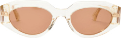 Bottege Veneta Orange Clear Cat Eye Sunglasses