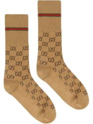 Beige & Web-Stripe GG Socks