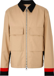 Burberry Beige And Contrast Trim Field Jacket
