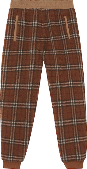 Burberry Brown Vintage Check Fleece Sweatpants