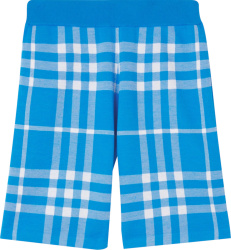Burberry Vivid Blue And White Check Shorts