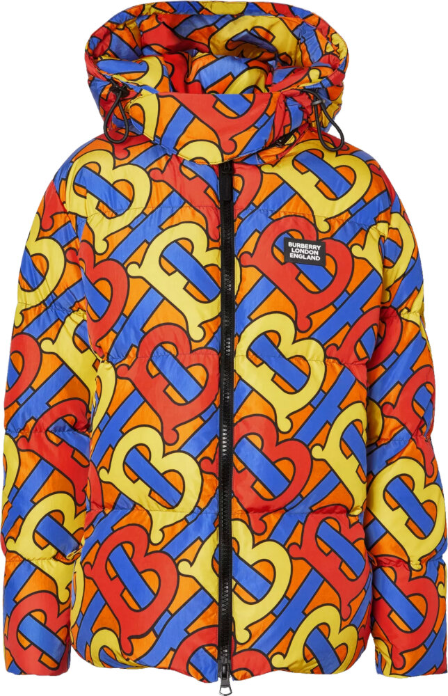 Burberry Orange & Multicolor-TB Puffer Jacket | Incorporated Style