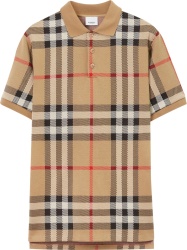 Burberry Beige Archive Check Polo Shirt