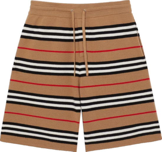 Burberry Beige Icon Stripe Wool Shorts
