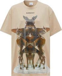 Burberry Beige Kaleidoscope Deer T Shirt