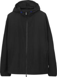 Burberry Black And Royal Blue Ekd Logo Hooded Windbreaker Jacket
