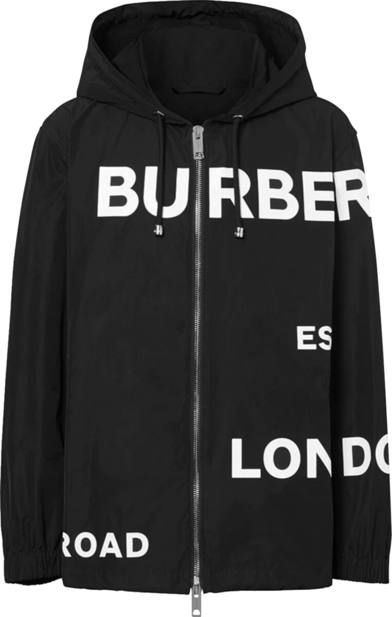 Burberry Black & White-Horseferry Hooded Jacket | INC STYLE