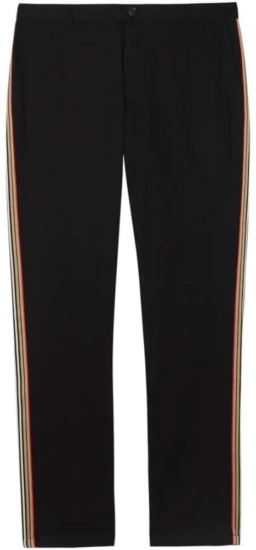 Burberry Black Pants With Side Stripe Worn By Gunna