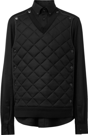 Burberry Black Quilted Panel Shirt