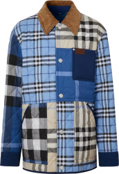 Burberry Blue Check Patchwork Quilted Jacket