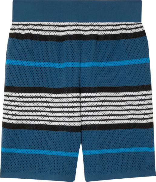 Burberry Blue Striped Mesh Shorts